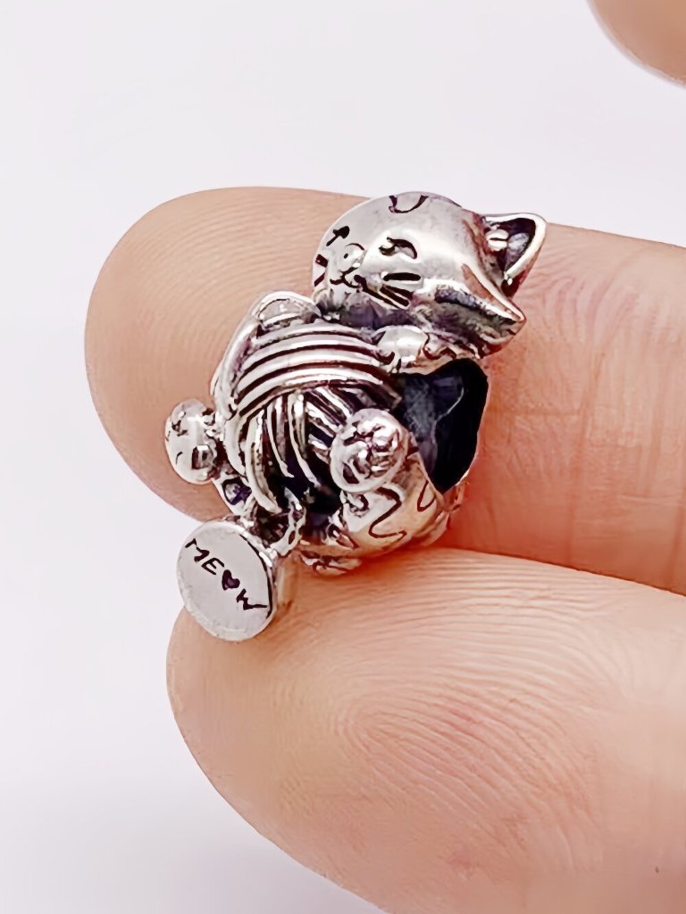 Pandora Kitten & Yarn Ball Charm Dangle Pendant